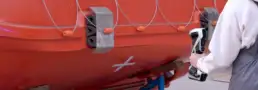 KSCAN-X wireless 3D scanner inspecting large marine component with T3DMC